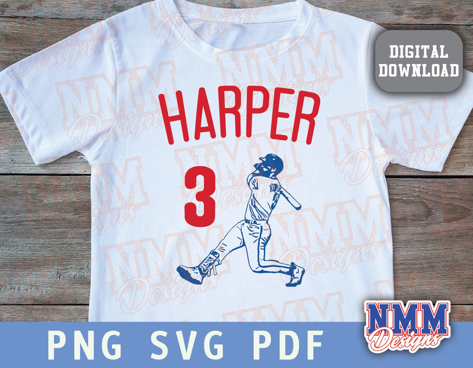 Harper Philly Baseball SVG: Cut File for Cricut, Vinyl, Shirts (digital ...
