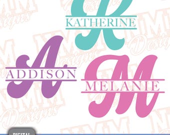 Split Monogram Alphabet SVG: Cricut & Silhouette Cut File (Digital Download)