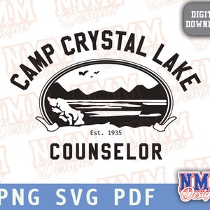 Conception de moniteur de camp Crystal Lake PNG, SVG Svg PDF Png, conception pour fichier de coupe cricut t-shirt Sublimation