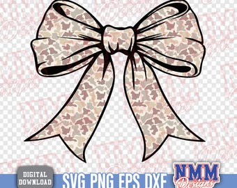 Coquette Duck Camo Bow PNG, design per maglietta (download digitale)