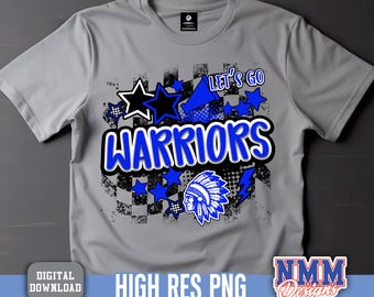 Mascotte BCBG Warriors png | téléchargement numérique | Bleu noir blanc