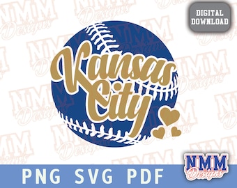 Béisbol de Kansas City SVG: Archivo de corte Cricut, diseño termoadhesivo (descarga digital)