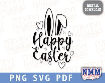 Happy Easter Bunny SVG: Rabbit Cricut Silhouette (Digital Download)