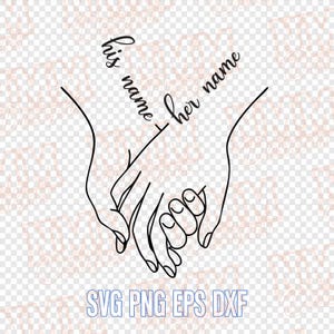 Holding Hands SVG, Pinky Promise, Custom Names, Love Design (Instant Download)