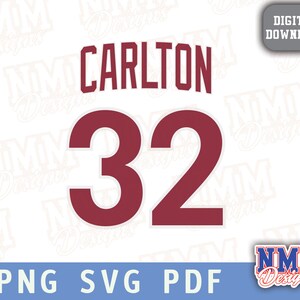 Carlton Jersey svg png, pdf, svg-Dateien für Cricut, Vinylschnittdatei, für Hemden und Tassen, Aufbügeln für Schulsport