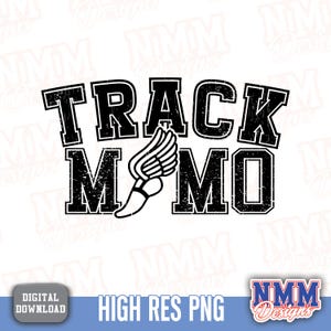 Track momo Sports Clipart with Winged Running Shoe  – Track & Field Digital Download SVG PNG