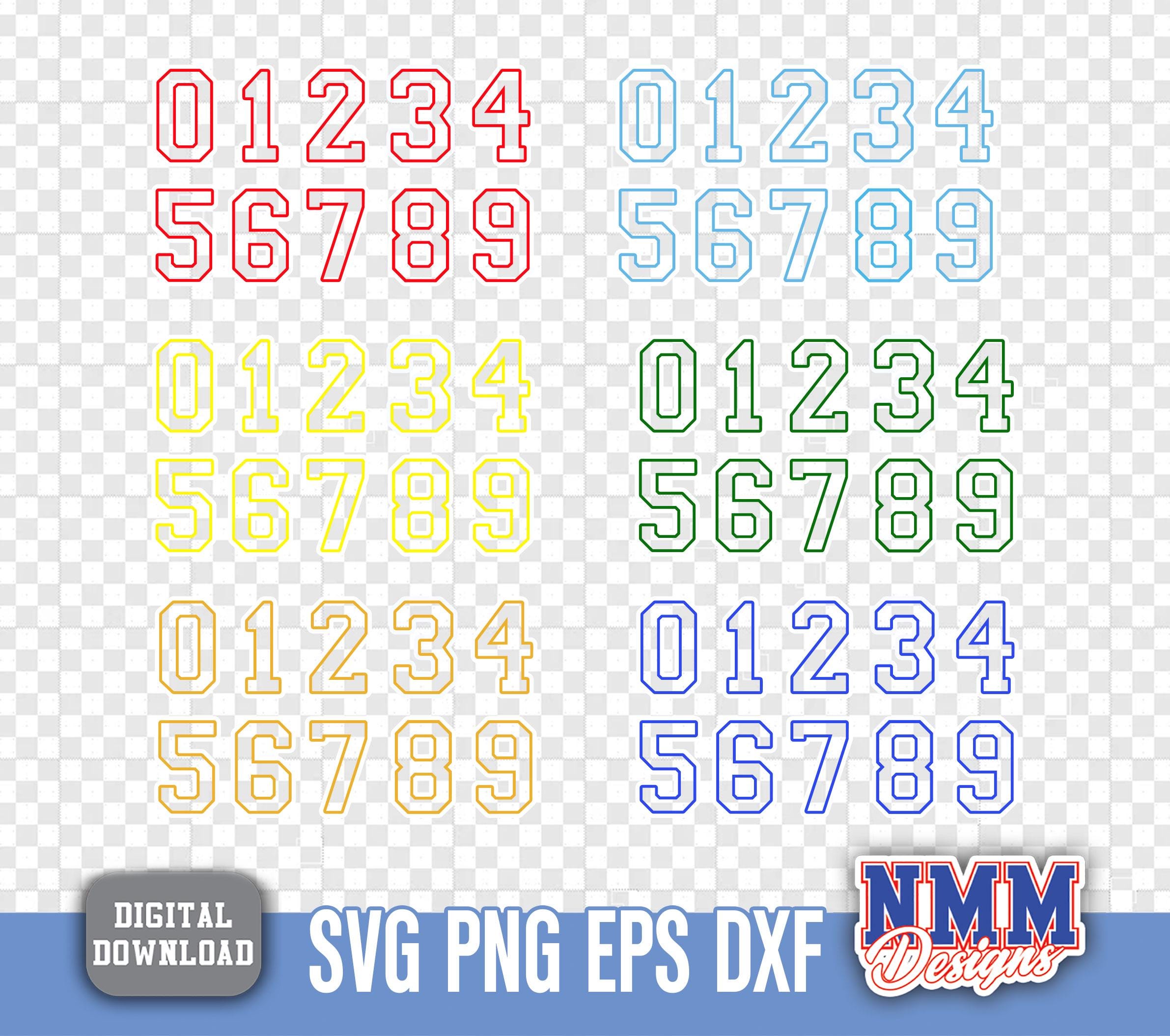 Sport Roster Svg Sports Team SVG Font Bundle : Jersey Numbers (digital Cut File) - Etsy
