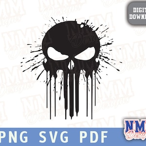 Dripping Skull SVG: Gothic Skeleton Clipart (Digital Download)