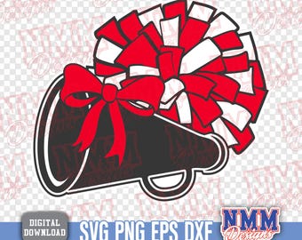 Cheer Megaphone & Pom Pom SVG: DIY Cheerleader Apparel (Digital Download)