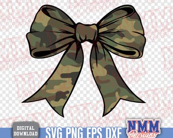Coquette Green Camo Bow PNG, design per maglietta (download digitale)