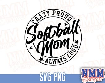 Softball Mom SVG: Cricut & Silhouette Cut Files (Digital Download)