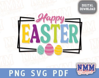 Happy Easter Bunny SVG: Rabbit Cricut Silhouette (Digital Download)