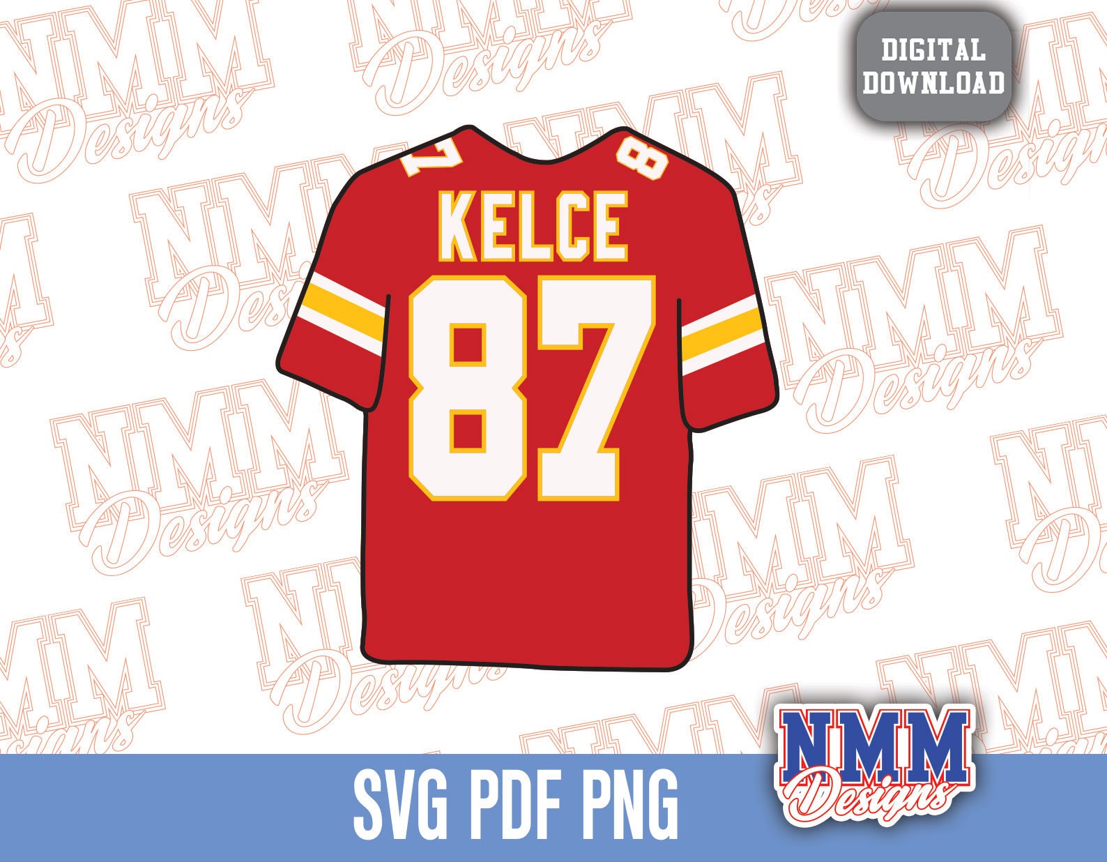 Kelce Jersey SVG: Football Sports Design (digital Download)