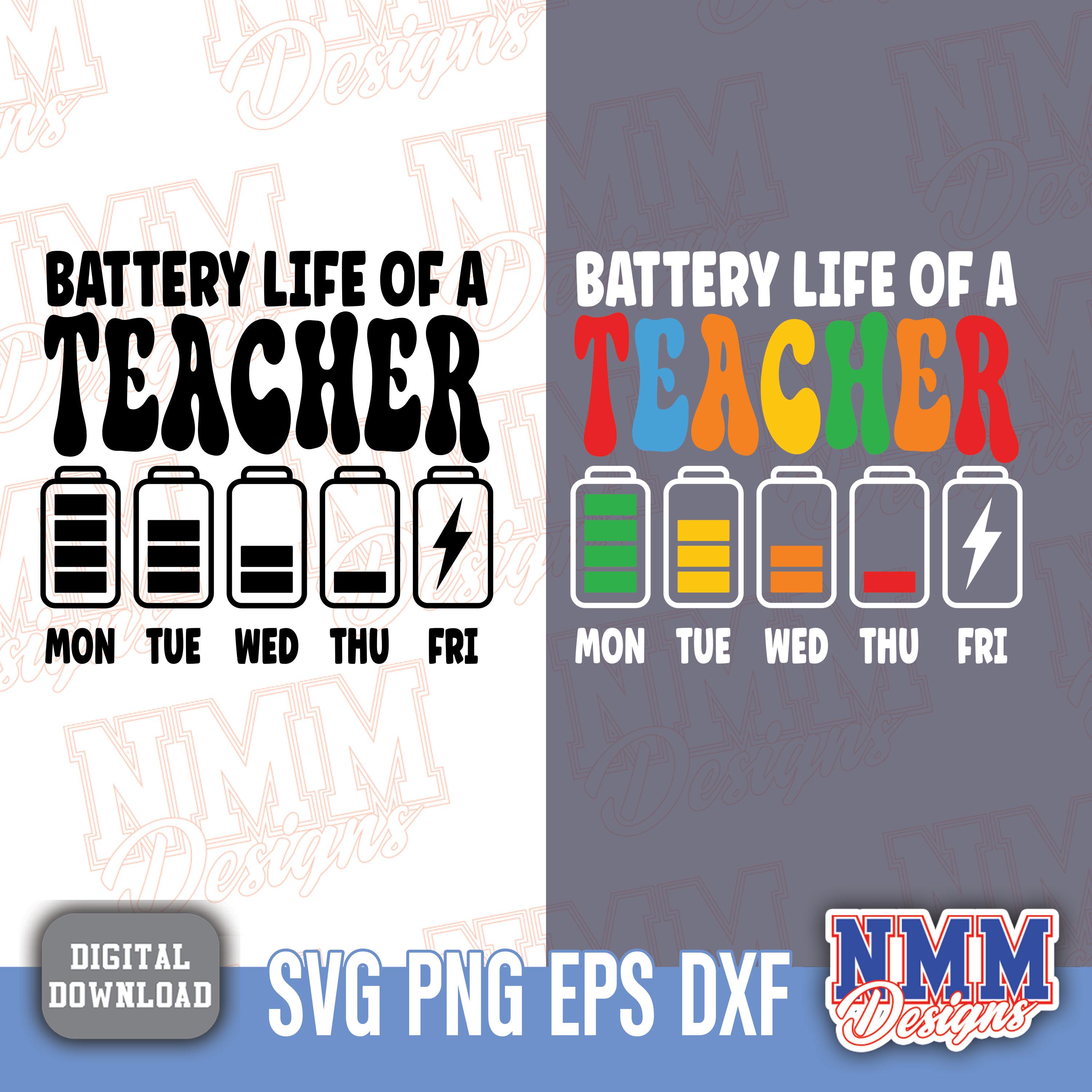 Teacher Battery Life SVG: Funny Teacher Clipart (digital Download) - Etsy