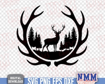 SVG Deer Hunting Fishing SVG PNG: Dad Gift, Outdoor Design (Digital Download)