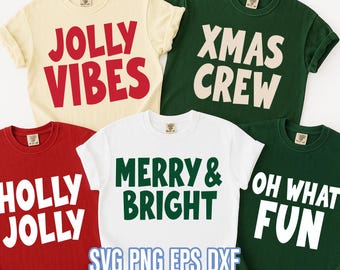Preppy Christmas SVG PNG Bundle, Holiday Shirt Designs (Digital Download)