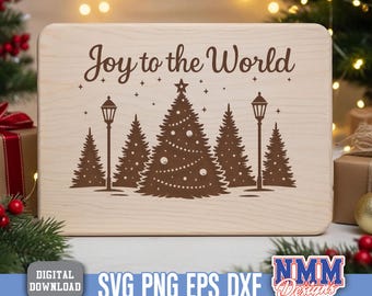 Christmas SVG Laser File Merry SVG Engraving Design for Cutting Board Gift
