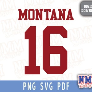 Montana Jersey svg png, pdf , svg Dateien für Cricut, Vinylschnittdatei, für Shirts und Tassen, Aufbügeln für den Schulsport