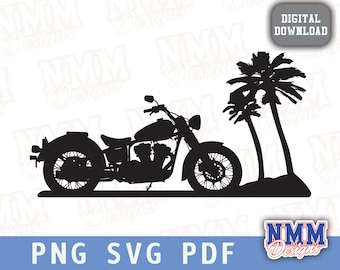 Motorcycle Silhouette SVG: Biker Chopper Design (Digital Download)