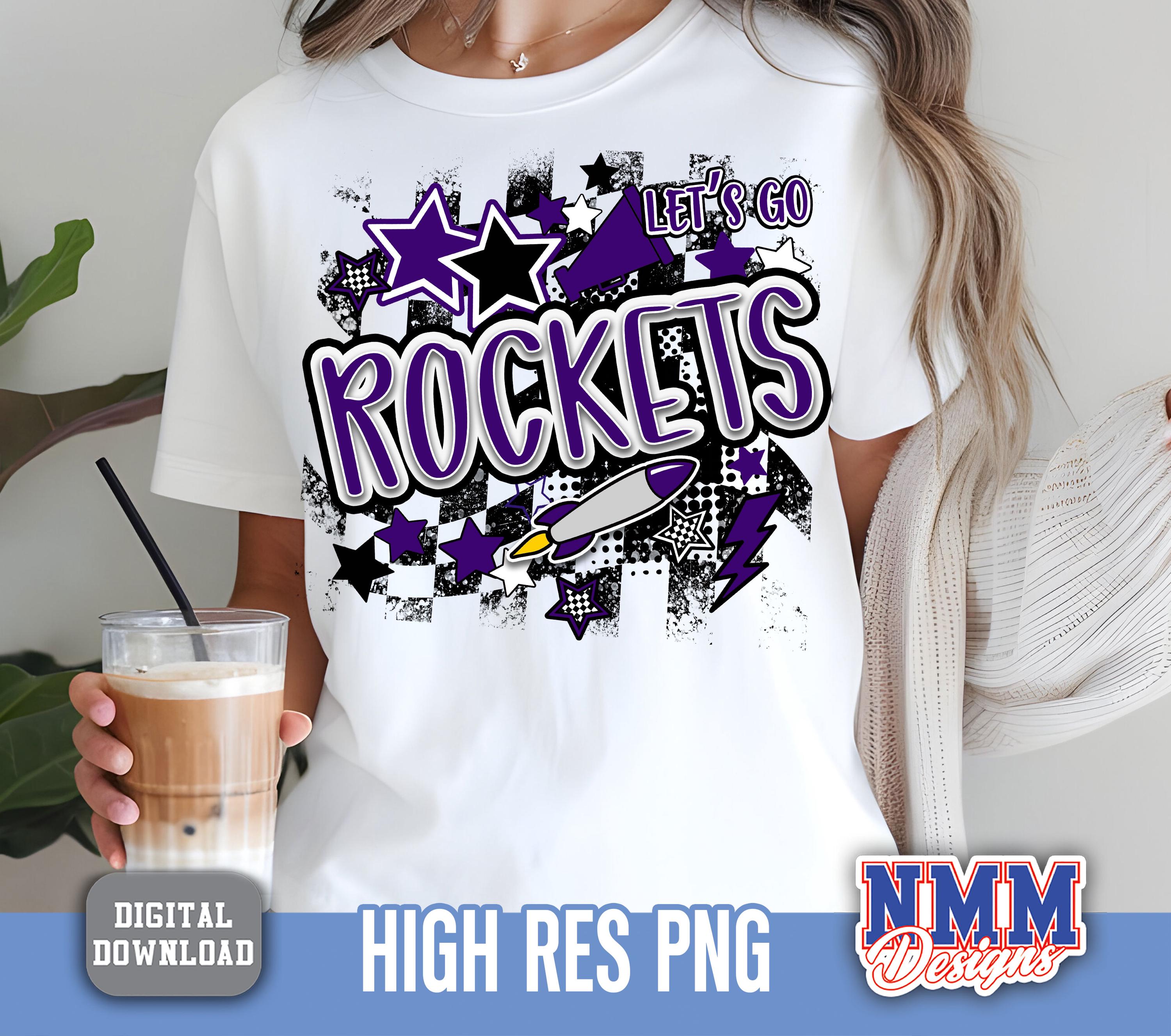 Preppy Rockets Cheer Rockets Preppy Mascot Png | Digital Download | Purple Black White ...