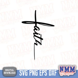 Glaube Kreuz SVG Clipart für Cricut Silhouette T-Shirt Design | DXF PNG Bügelbild Digital Download