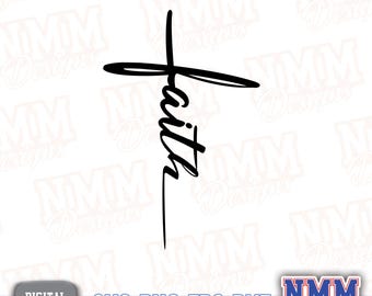 Cruz da Fé SVG: Design de camiseta cristã, transferência para ferro (download digital)