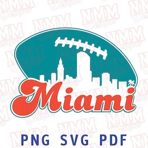 Miami Football svg png, pdf, fichiers svg pour cricut, fichier découpé en vinyle, fer à repasser