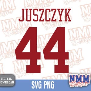 Juszczyk Jersey svg png, pdf, arquivos svg para cricut, arquivo de corte de vinil, para camisas e canecas, ferro em esportes escolares