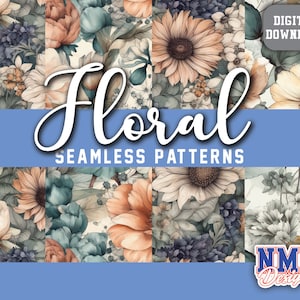 Watercolor Floral Seamless Paper: Scrapbook Paper (Digital Download)