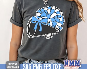 Cheer Megaphone & Pom Pom SVG: DIY Cheerleader Apparel (Digital Download)