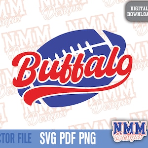 Buffalo Football svg png, pdf, svg-Dateien für Cricut, Vinylschnittdatei, Aufbügeln Buffalo cut Datei