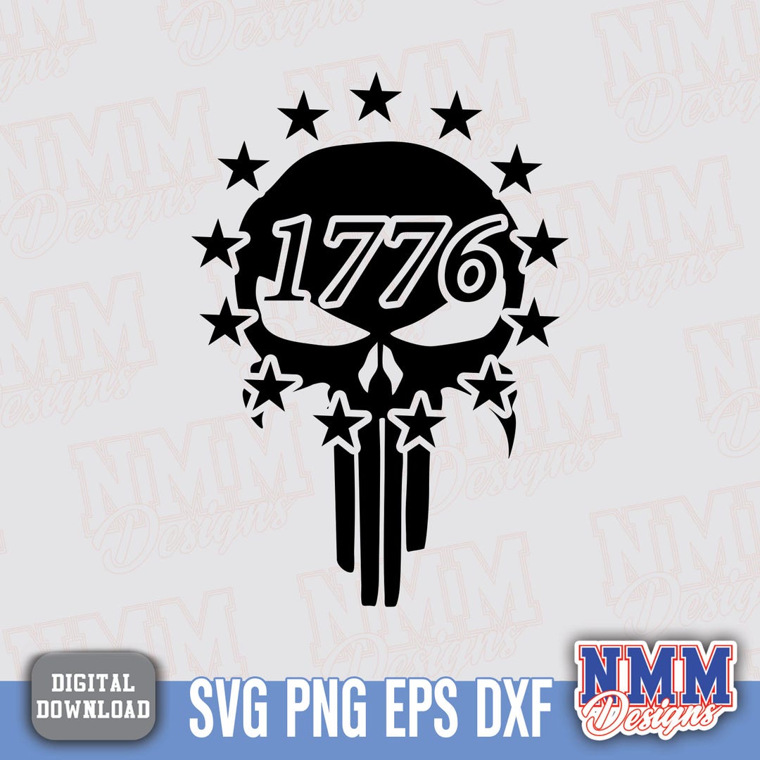1776 Skull SVG PNG - Patriotic American Revolution Digital Clipart for ...