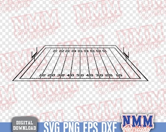 Fußballplatz SVG: Cricut & Silhouette Schnittdateien (PNG, Dxf, PDF)