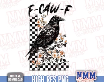 Gothic Crow Raven PNG: Spooky Halloween Sublimation Design (Digital Download