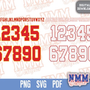 Kc Chiefs Numbers Etsy