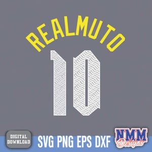 Realmuto Jersey svg png, pdf, svg Dateien für Cricut, Vinylschnittdatei, für Shirts und Tassen, Aufbügeln für den Schulsport