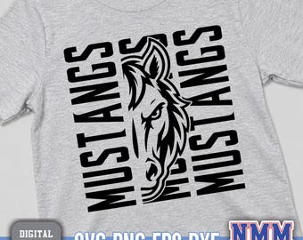 Mustangs Mascot SVG PNG, School Spirit Bundle Design (Digital Download)