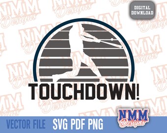 Touchdown Baseball & Football SVG-Schnittdateien: Cricut, Vinyl (Digitaler Download)