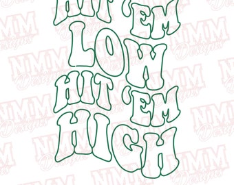 Sports SVG Cut file for Circuit Hit Em Low Hit em High