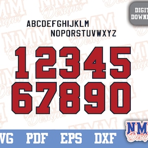 Lettertype Atlanta Baseball Team: Jersey Letters & Numbers SVG (digitale download)