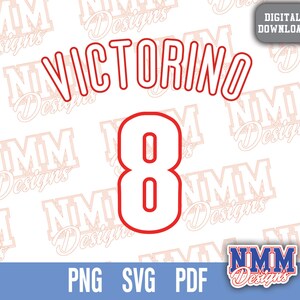 Victorino Jersey svg png, pdf , svg Dateien für Cricut, Vinylschnittdatei, für Shirts und Tassen, Aufbügeln für den Schulsport