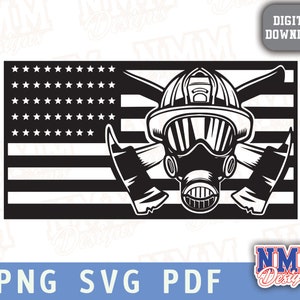 消防士の米国旗 sVG | 消防士のベクター PNG クラフト、カッティング マシン、DIY プロジェクト用