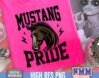 Pacchetto PNG Mustangs: design della squadra di football delle scuole superiori (download digitale)