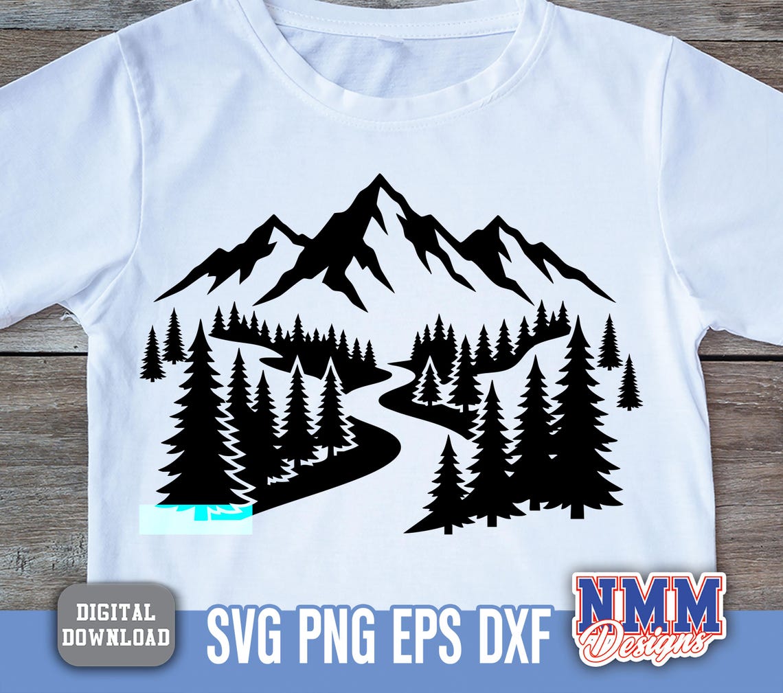 Mountain Range Pine Trees Forest SVG Cut File (digital Download) - Etsy