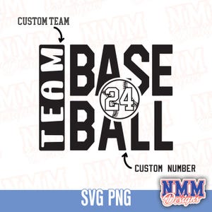 Baseball Custom Name SVG,PNG, - Team Spirit Design, Cricut Cut File, School Team Name & Mascot Graphics