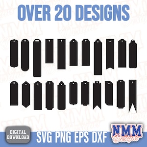 Bookmark SVG Bundle - Printable DIY Bookmark Templates & Label Tags for Cricut Crafting, Digital Download, Easy Craft Designs