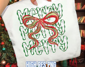 Coquette Christmas PNG, Floral Bow, Plaid Design (Digital Download)