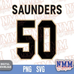 Saunders Jersey svg png, pdf, svg Dateien für Cricut, Vinylschnittdatei, für Shirts und Tassen, Aufbügeln für den Schulsport