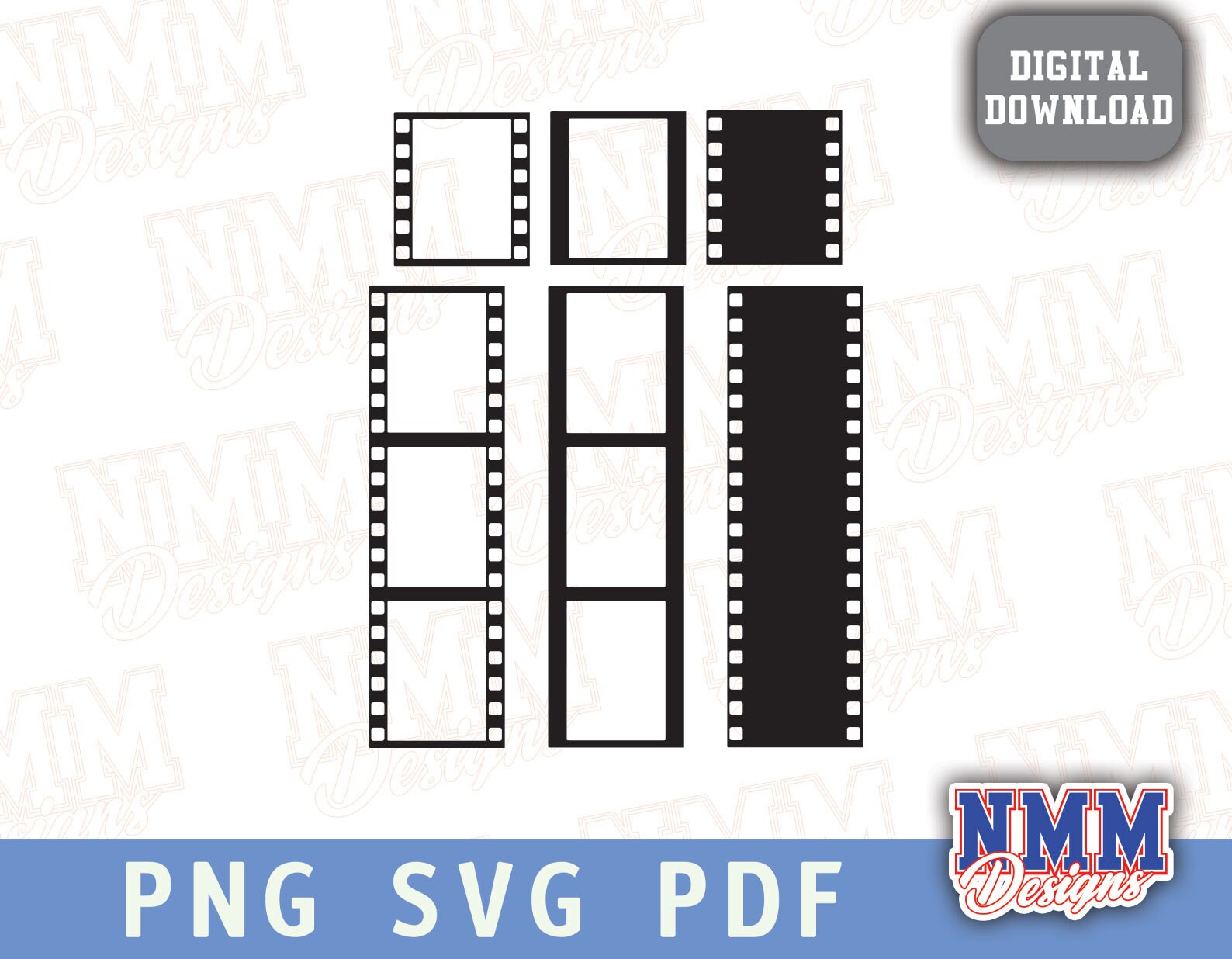 FILM STRIP SVG, Movie filmstrip svg, picture frame svg, camera reel svg