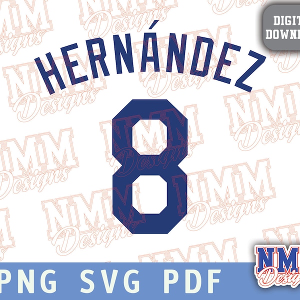 Hernández Jersey svg png, pdf, svg files for cricut, vinyl cut file, for shirts and mugs, iron on School Sports